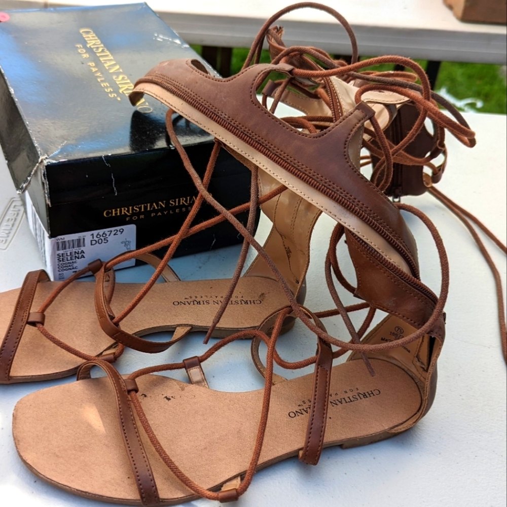 Lace up Cognac Sandals